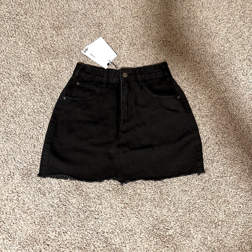 NWT Black Denim Skirt